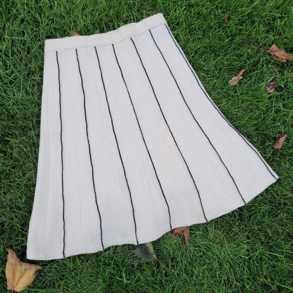 Vintage 60s Handmade Knit Striped Skirt - Picture 3 of 3